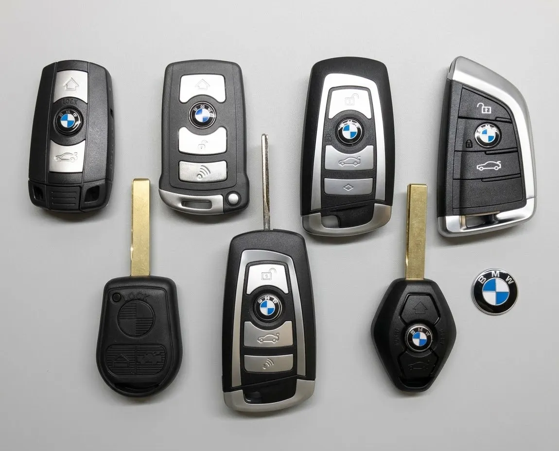 Ключи BMW разных поколений E, F и G серий с механическими и электронными вариантами
